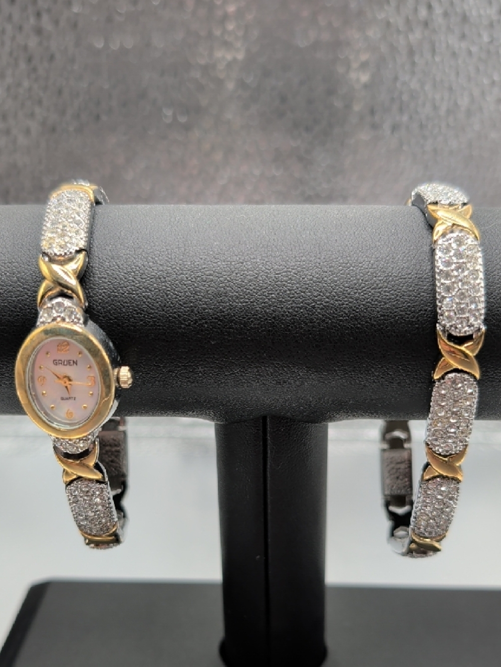 Gruen Gold & Silver Crystal Bracelet Watch Set - Gold and Silver - Picture 5 of 12